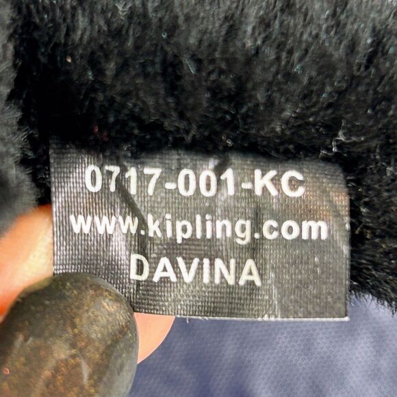 Kipling Luna Nylon Double Handle Tote Bag Lacquer Indigo Blue w/ Davina Monkey - Picture 13 of 16